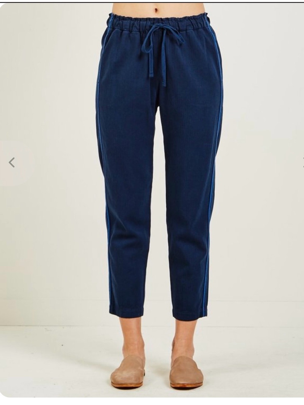 XIRENA Navy Blue Stripe Cotton Rex Pants Size Small